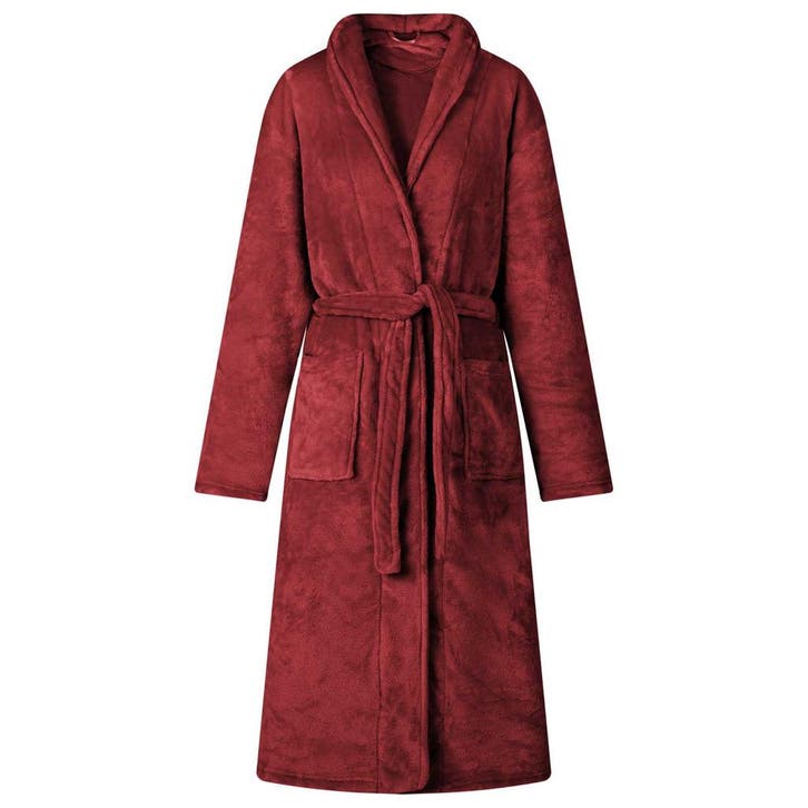 vidaXL Badjas zonder Kap Bordeaux Rood m Flanel, Kleding | Heren, Pyjama's, Nieuw, Verzenden