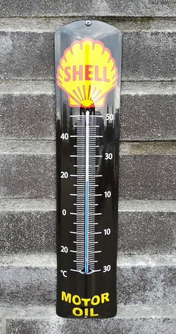 Emaille thermometer Shell motor oil, Verzamelen, Verzenden, Nieuw
