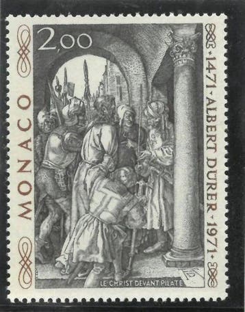 Monaco 1972 - Variëteit met de legende ALBERT Dürer in, Gestempeld