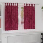 vidaXL Velvet Gordijnen 2 pcs Wijnrood 140 x 140 cm Fluweel, Verzenden, Nieuw, Rood