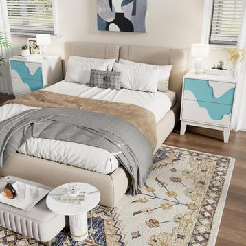 Nachtkastje set van 2 - Bijzettafel - Opbergkastje - 56x45x3, Huis en Inrichting, Slaapkamer | Nachtkastjes, Verzenden, Zo goed als nieuw