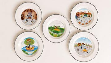 Villeroy & Boch - 5 Grandes assiettes creuses décoratives «
