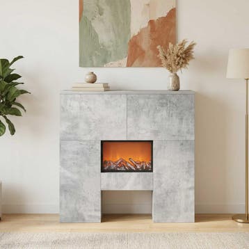 vidaXL Elektrische haard Beton 75 x 24,5 x 75 cm Bewerkt, Verzenden, Nieuw