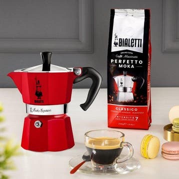 Bialetti Moka Express 6 Kops Rood – Espressopot – Aluminium, Huis en Inrichting, Verzenden, Nieuw