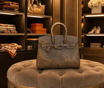sculptuur, Bronze Birkin Bag Sculpture - 37 cm - Brons -