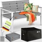Tuinbank - Weerbestendig - 2-3 personen - 130 cm - Grijs/Wit, Verzenden, Zo goed als nieuw