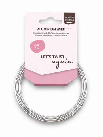 1 rol Vaessen Creative aluminiumdraad 2 mm x 5 meter – pa., Ophalen of Verzenden, Nieuw, Kraal