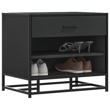 vidaXL Schoenenbank 60x40x53,5 cm bewerkt hout en metaal, Verzenden, Nieuw