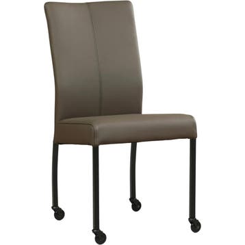 Leren eetkamerstoel Comfort met wieltjes - Toledo Moss, Huis en Inrichting, Stoelen, Bruin, Nieuw, Leer, Ophalen of Verzenden