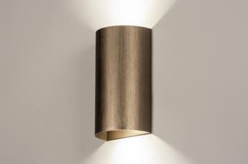 Rietveld Wandlampen - Bruin - Geschuurd Aluminium, Brons, Me, Verzenden, Nieuw