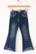 Retro flared jeans voor meisjes met steentjes | NIEUW, Ophalen of Verzenden, Nieuw, Meisje