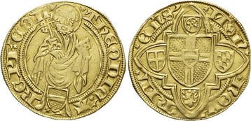 Goud-gulden o Jahr 1420 Koeln-erzbistum Dietrich Ii von M..., Verzenden