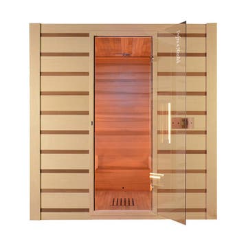 Showroommodel combi sauna: € 2.995 in plaats van € 6.500, Zo goed als nieuw, Complete sauna