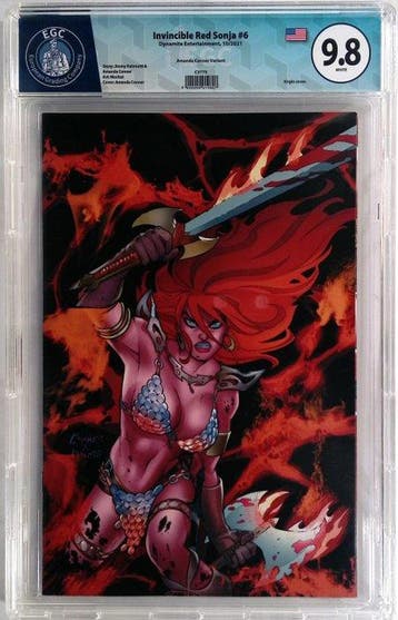 Invincible Red Sonja #6 - EGC 9.8 - 1 Graded comic - Eerste, Boeken, Nieuw