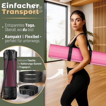Yogamat - Fitness mat - Sportmat - Yoga mat extra dik - 183x, Verzenden, Zo goed als nieuw