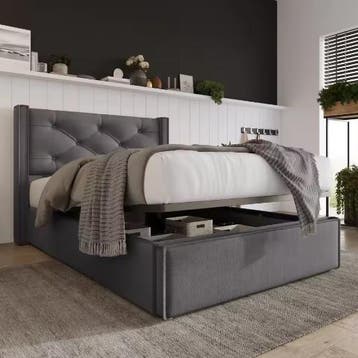 Gestoffeerd Bed met Hydraulische Opbergruimte, Huis en Inrichting, Slaapkamer | Bedden, Verzenden, Nieuw