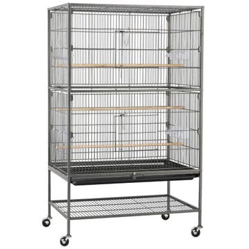 2dekans | Yaheetech Vogelkooi 132 cm - Zwart - Groot - Met, Ophalen of Verzenden, Zo goed als nieuw