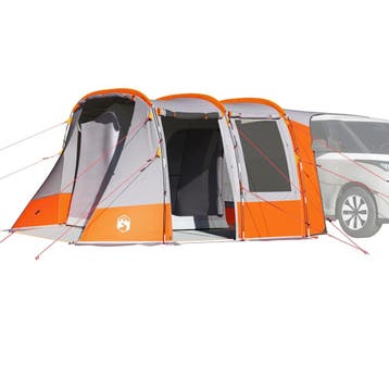 vidaXL Autotent waterdicht grijs en oranje, Verzenden, Nieuw, Tot en met 2