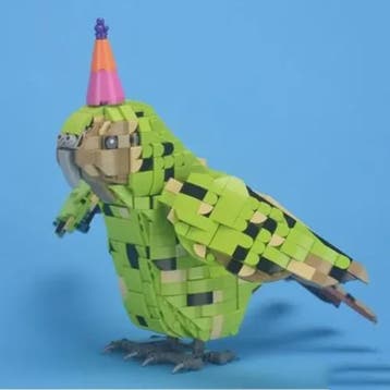 Bouwset Kakapo Papegaai en Vogel - Decoratieve Bouwstenen vo, Dieren en Toebehoren