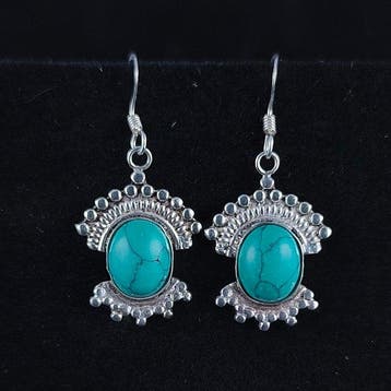 Turquoise - Zilver - Oorbellen - Kalmte, vrede