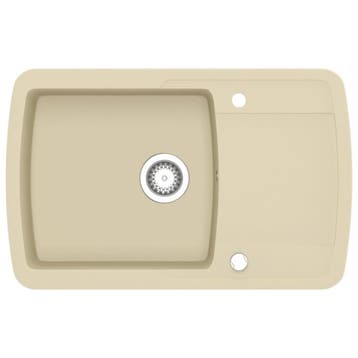 Granieten Spoelbak Enkele Bak | Retourdeal 52% Korting, Beige, Zo goed als nieuw, Minder dan 100 cm, 25 tot 50 cm