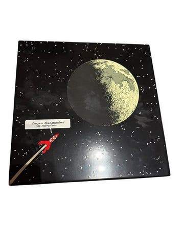Tintin - Tintin - plaque émaillée lune - 35x35cm - Les, Boeken, Nieuw