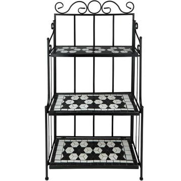 Metalen rek mozaïek 3 niveaus - zwart / wit, Tuin en Terras, Verzenden, Nieuw
