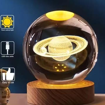 Bijvoorbeeld: 3D Kristallen Bol Nachtlamp – LED Sfeerlamp US, Huis en Inrichting, Lampen | Tafellampen, Verzenden, Nieuw