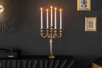 Kandelaar MODERN BAROK 40cm goud 5-armige kroonluchter, Ophalen of Verzenden, Nieuw