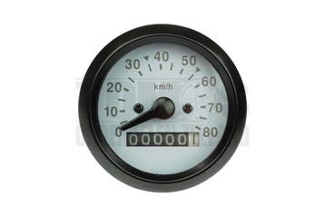 Kilometerteller 60mm 80 km/h wit met licht aansluiting un..., Fietsen en Brommers, Ophalen of Verzenden, Nieuw, DMP