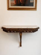 Wandrek - Hout, Marmer - barokke consoletafel