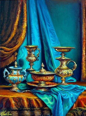 BarBeni (1981) - Golden Elegance – Baroque Still Life
