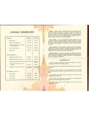 1952 CITROEN LIGHT FIFTEEN (TRACTION AV) INSTRUCTIEBOEKJE, Auto diversen, Handleidingen en Instructieboekjes