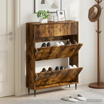 vidaXL Schoenenkast ZWOLLE 78 x 24 x 103 cm Bewerkt hout, Huis en Inrichting, Verzenden, Nieuw