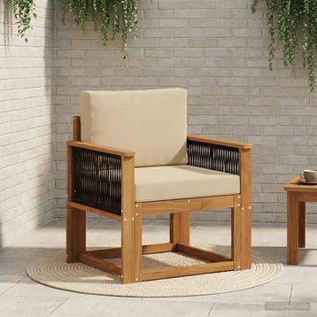 vidaXL Buiten Midden Sofa Massief Acaciahout Naturel, Tuin en Terras, Verzenden, Nieuw