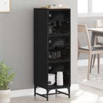 vidaXL Dressoir Zwart Eiken 35 x 37 x 117 cm, Verzenden, Nieuw, Overige houtsoorten, Minder dan 50 cm