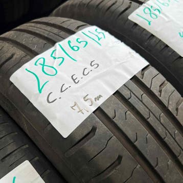 2 x Continental EcoContact 5 185-65-15 Zomerbanden 7,5mm, Gebruikt, 15 inch, Band(en), Personenwagen