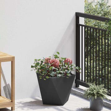 vidaXL Plantenbak Zwart 30 x 30 x 30 cm Staal, Verzenden, Minder dan 60 cm, Nieuw, Metaal