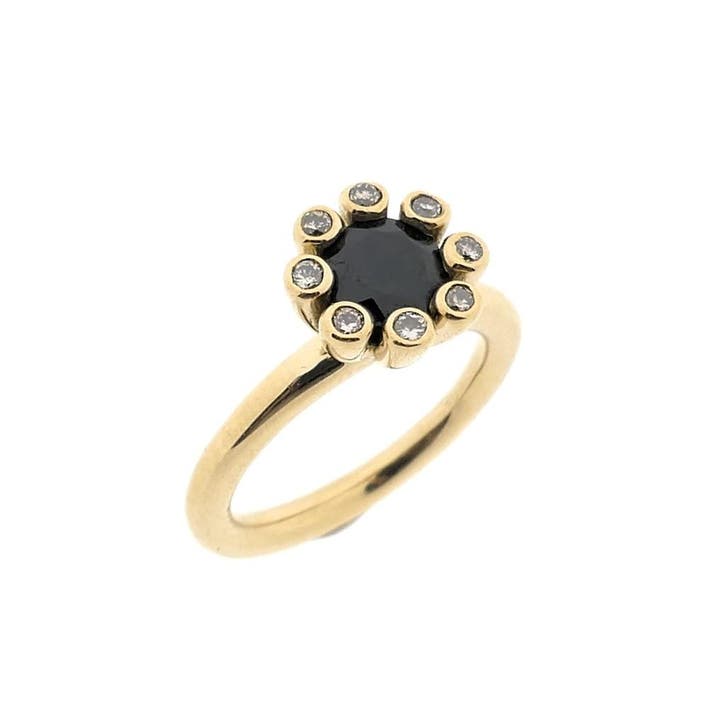 Gouden Bron Jewelry Sprite ring met saffier en diamant;..., Sieraden, Tassen en Uiterlijk, Ringen, Dame, Met edelsteen, Overige kleuren