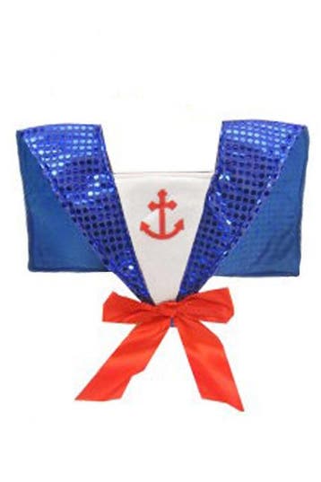 KIMU® Matrozenkraag Blauw Rood Matroos Kraag Blauw Matrozenp, Ophalen of Verzenden, Nieuw, Overige maten, Carnaval