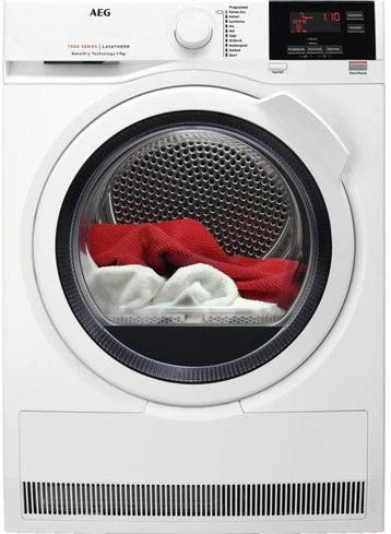 AEG T7DBNP612 - Warmtepompdroger - 7 kg - 66 dB -, Ophalen of Verzenden, Zo goed als nieuw, Voorlader, 85 tot 90 cm
