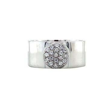 Witgouden ring met zirkonia 18 karaat, Verzenden, Zo goed als nieuw, Goud