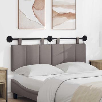 vidaXL Hangend hoofdbord Taupe Fluweel, Verzenden, Nieuw, Stof