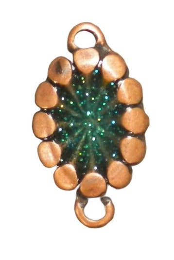 4 x Schitterende metalen tussenzetsel epoxy emaille 14x15..., Hobby en Vrije tijd, Kralen en Sieraden maken, Ophalen of Verzenden