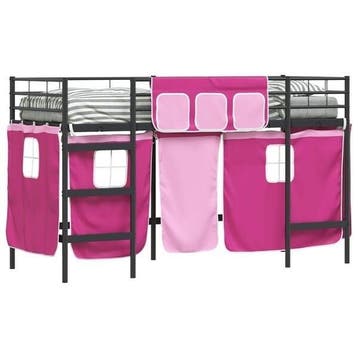Kinderbed met gordijnen | Tweedekansje | OP=OP, Kinderen en Baby's, 85 tot 100 cm, Ophalen of Verzenden, Zo goed als nieuw, Hoogslaper of Stapelbed