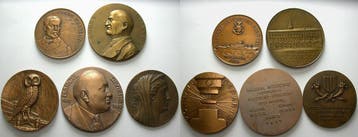 Lot von 5 brons medaille div Jahre Frankreich Fuenfte Rep..., Verzenden