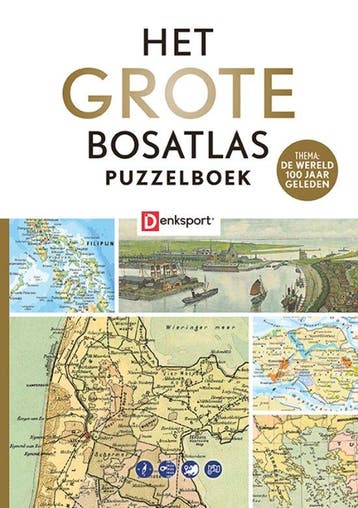 Denksport - Het Grote Bosatlas Puzzelboek - 100 jaar geleden, Verzenden, Zo goed als nieuw