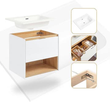 2dekans | SoBuy Wastafelkast - BZR171-N - Spaanplaat & MDF -, Huis en Inrichting, Woonaccessoires | Spiegels, Ophalen of Verzenden