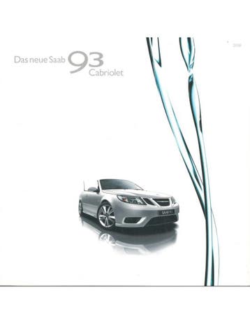 2008 SAAB 9-3 CABRIOLET BROCHURE DUITS, Nieuw, Author