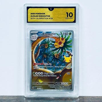 Pokémon Graded card - Alolan Exeggutor 129 - 30th, Nieuw